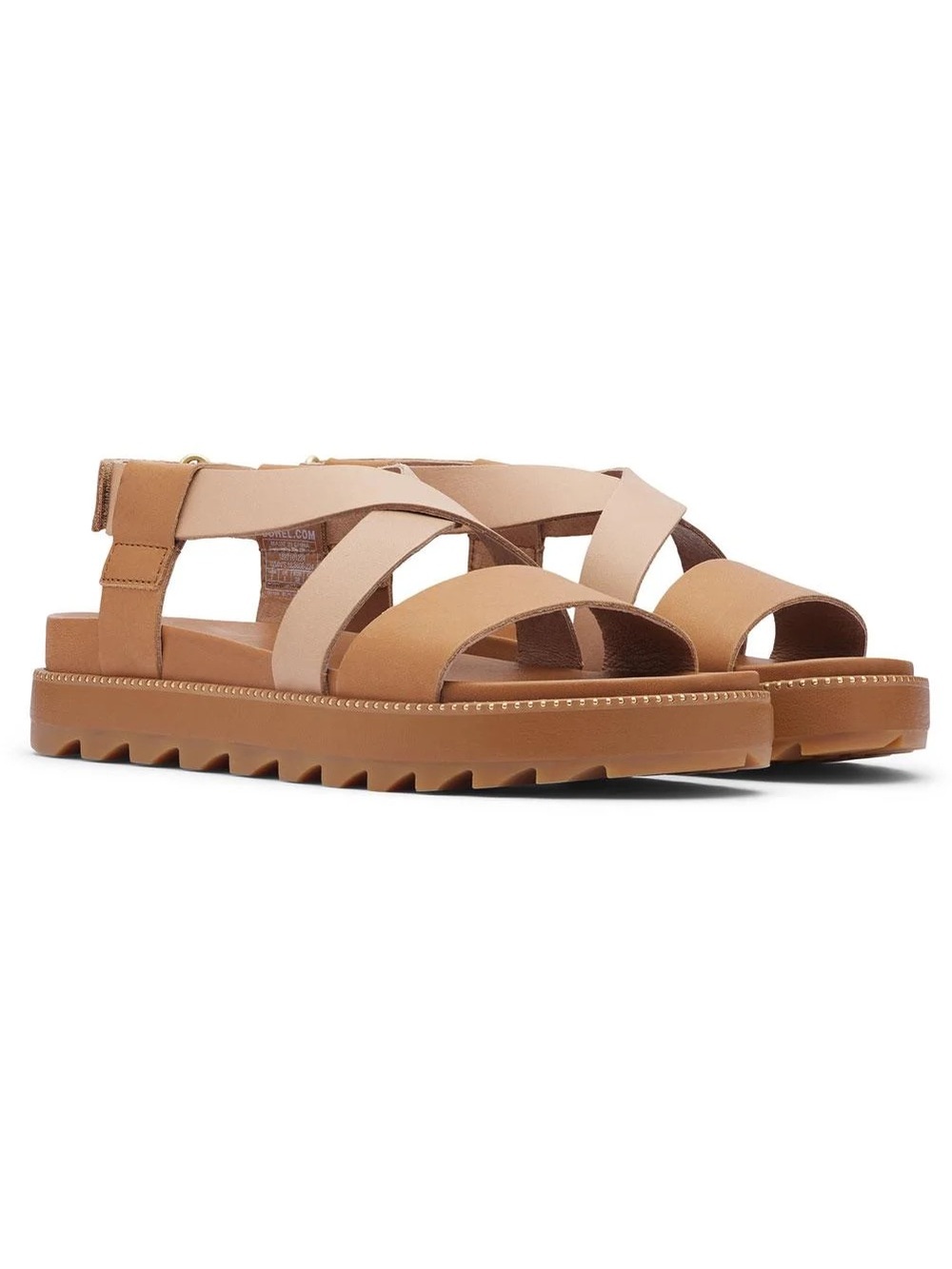 Sorel Camel Brown Roaming Criss Cross Sandals